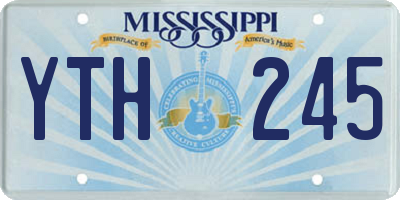 MS license plate YTH245