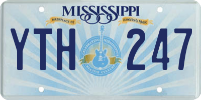 MS license plate YTH247