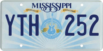 MS license plate YTH252