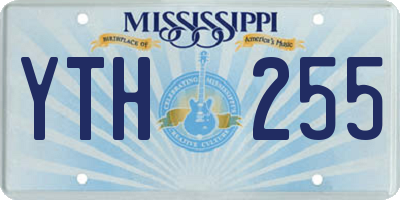 MS license plate YTH255