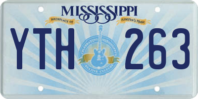 MS license plate YTH263