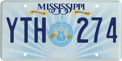 MS license plate YTH274