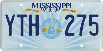 MS license plate YTH275