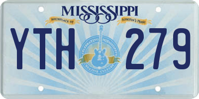 MS license plate YTH279
