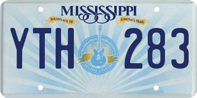 MS license plate YTH283