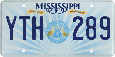MS license plate YTH289