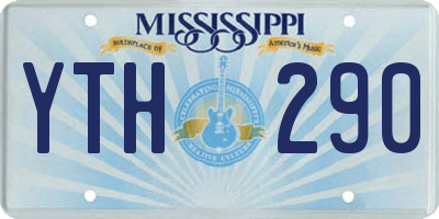 MS license plate YTH290