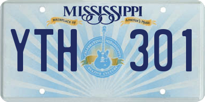 MS license plate YTH301