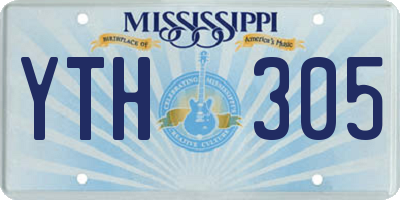 MS license plate YTH305