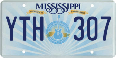 MS license plate YTH307