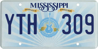 MS license plate YTH309