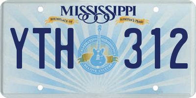 MS license plate YTH312