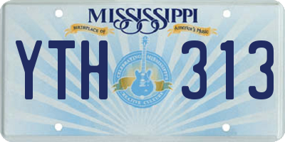 MS license plate YTH313