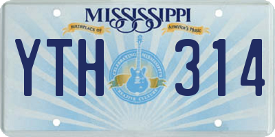 MS license plate YTH314