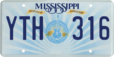 MS license plate YTH316