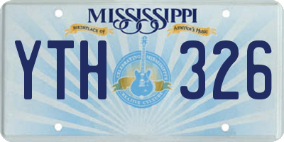 MS license plate YTH326