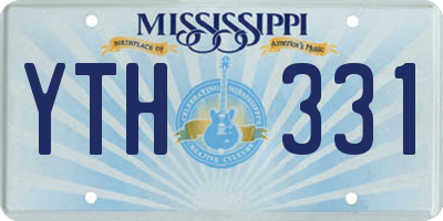 MS license plate YTH331