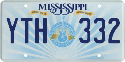 MS license plate YTH332