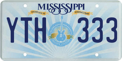 MS license plate YTH333