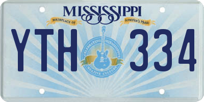 MS license plate YTH334