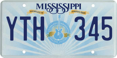 MS license plate YTH345