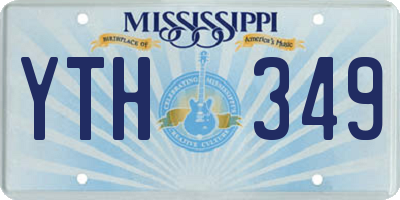 MS license plate YTH349