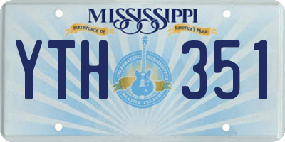 MS license plate YTH351