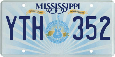 MS license plate YTH352