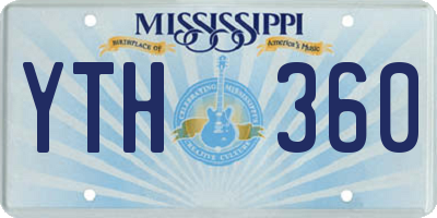 MS license plate YTH360