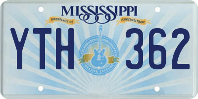 MS license plate YTH362