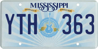 MS license plate YTH363