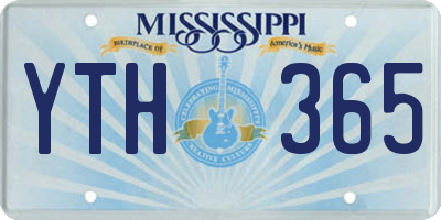 MS license plate YTH365