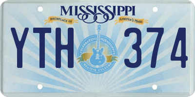 MS license plate YTH374