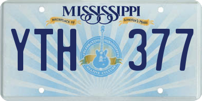 MS license plate YTH377