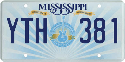 MS license plate YTH381