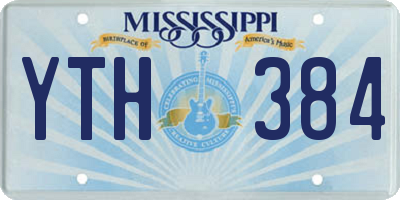 MS license plate YTH384