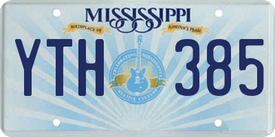 MS license plate YTH385