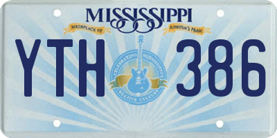 MS license plate YTH386