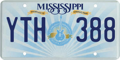 MS license plate YTH388