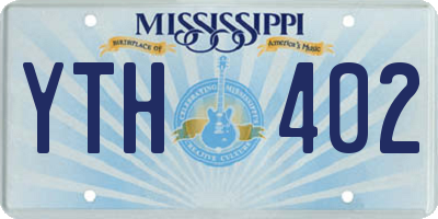 MS license plate YTH402