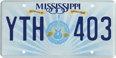 MS license plate YTH403