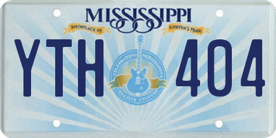MS license plate YTH404