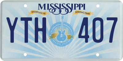 MS license plate YTH407