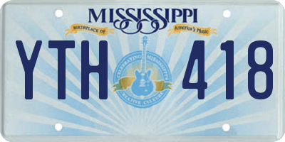 MS license plate YTH418