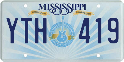 MS license plate YTH419