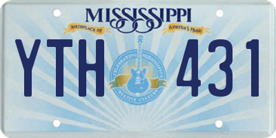 MS license plate YTH431
