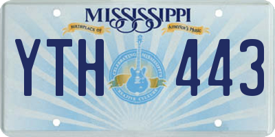 MS license plate YTH443