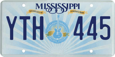 MS license plate YTH445