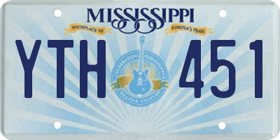 MS license plate YTH451
