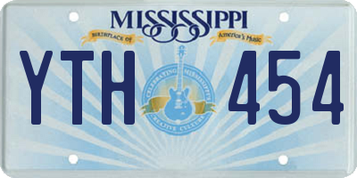 MS license plate YTH454